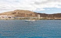 View from sea of Los Cristianos bay, Tenerife, Spain